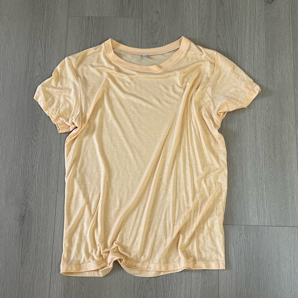 baserange Yellow Fitted Tie Front Short Sleeve Tee